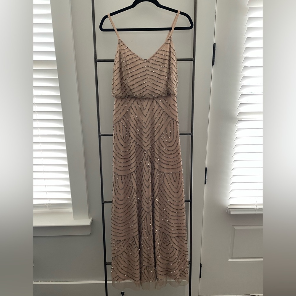 Adrianna pappel beaded dress. Wore for wedding. Beads coming off in few places.